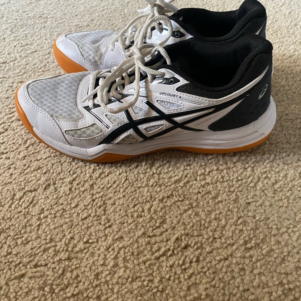 ASICS White and Black Athletic Volleyball  Shoes